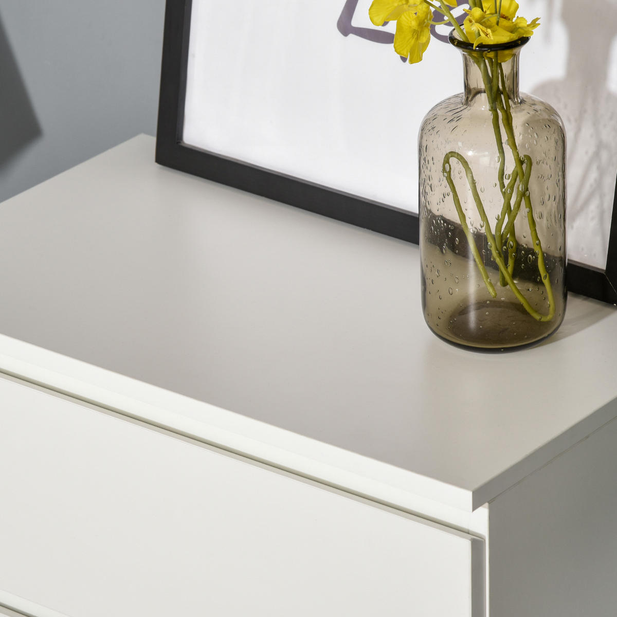 SCHUBLADENSCHRANK, MDF, Weiß, 55 x 33 x 80 cm - Weiß, Metall (33/80/55cm) - HOMCOM
