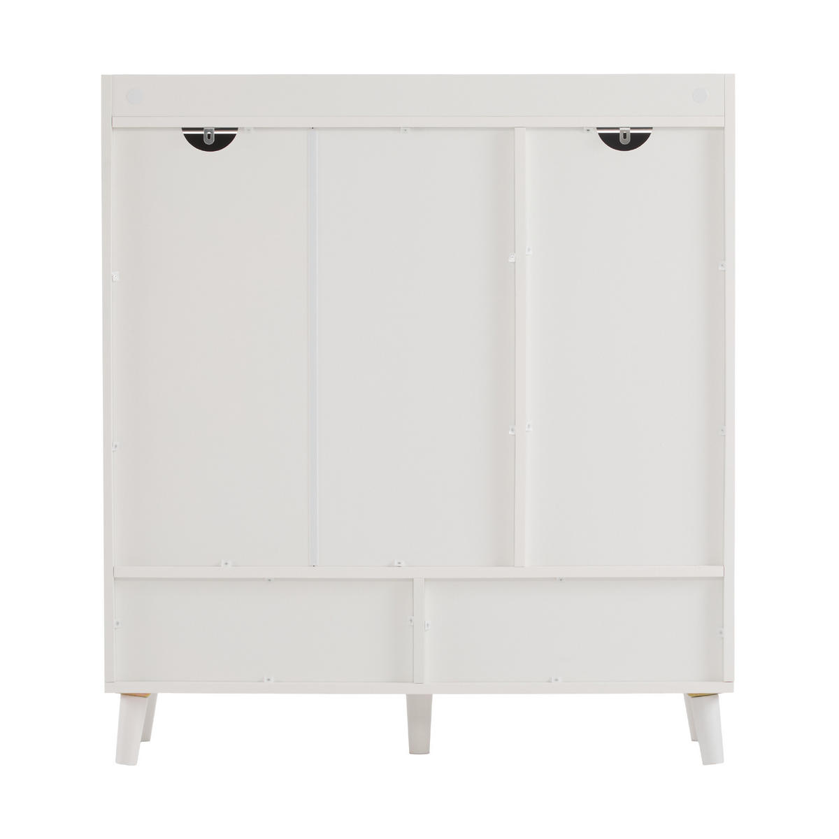 SCHUHSCHRANK aus Spanplatte 90x35x99cm in Weiß mit Massivholzbeinen - Weiß, Holzwerkstoff (90/99/35cm) - Modfu