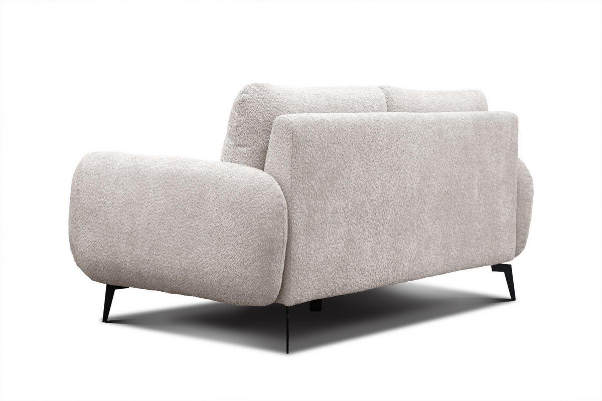 SOFA FEBE 2-Sitzer, ecru - Champagner/Schwarz, Holz/Textil (160/82/96cm) - Courtois Laville