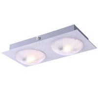 LED DECKENLEUCHTE TINA Silber satiniert 2 Flammig - Silberfarben, Metall (22/11/5cm) - Globo Lighting