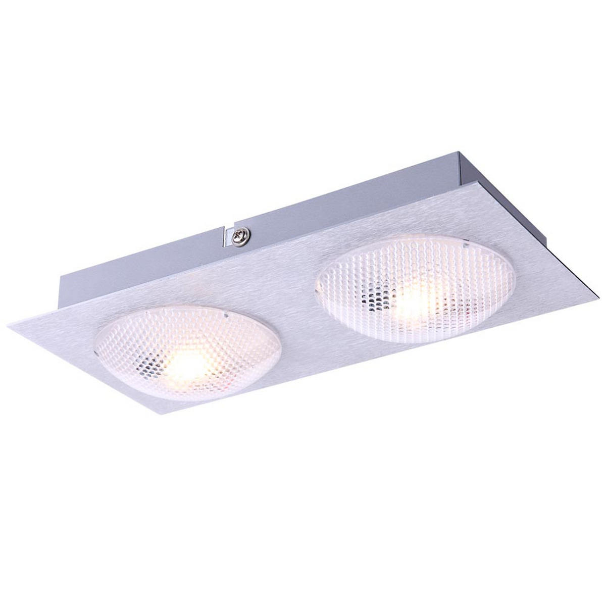 LED DECKENLEUCHTE TINA Silber satiniert 2 Flammig - Silberfarben, Metall (22/11/5cm) - Globo Lighting
