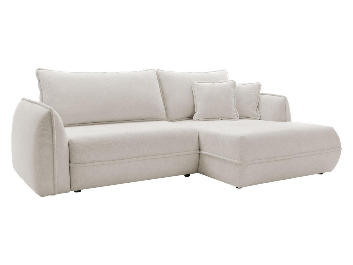 ECKSOFA Moho, Seite: Rechts - Creme/Schwarz, Holz/Kunststoff (254/162cm) - MIRJAN24
