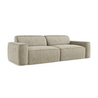 4-SITZER-SOFA Chenille Stoff Beige - Beige/Schwarz, Holzwerkstoff/Kunststoff (244/70/102cm) - LaMiaSofa