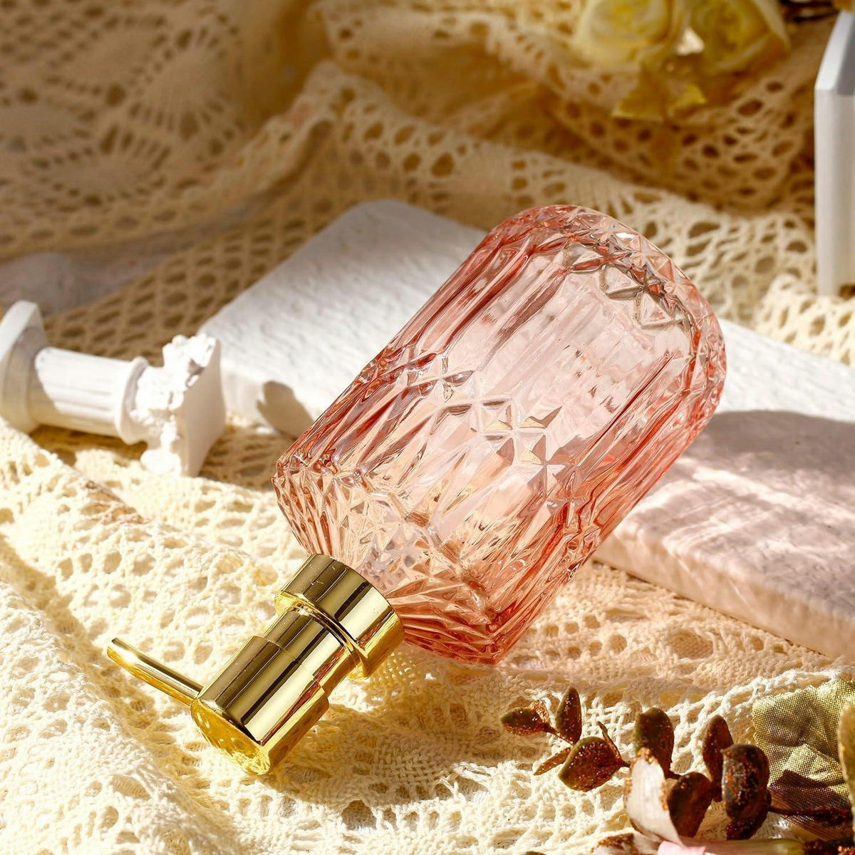 SEIFENSPENDER Glas Rosa - Rosa, Glas (8/18.5/8cm)