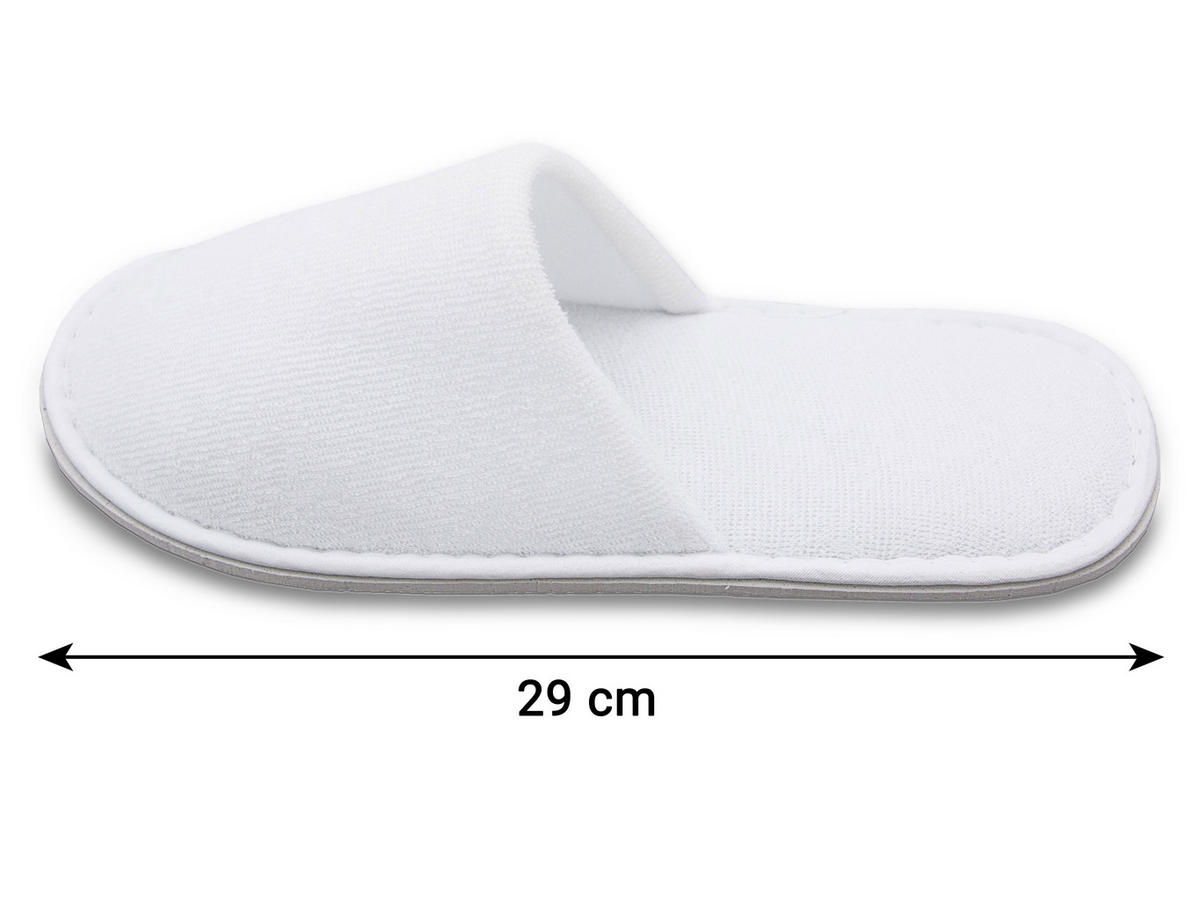 FROTTIERSLIPPER, 10er-Set, Universalgröße, 100% Polyester, Weiß - Weiß, Textil (5/1/29cm) - Zollner