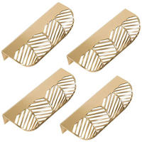 MÖBELGRIFF Messing Blattform 4er-Set 117 mm - Goldfarben, Metall (4.3/2.3/11.7cm)