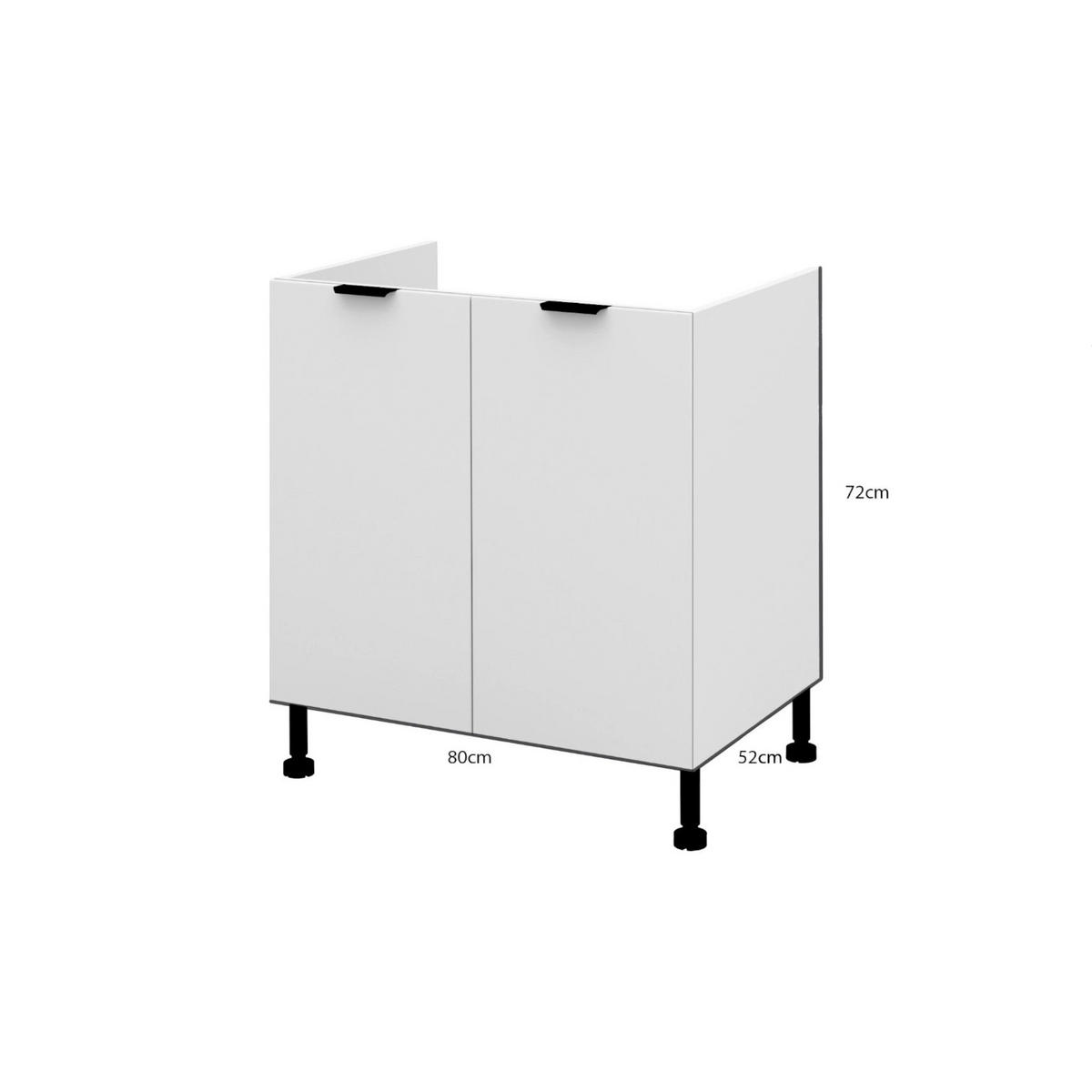SPÜLENUNTERSCHRANK – 80 cm – DZ80 – Lunara – Dunkelgrau - Dunkelgrau, Holzwerkstoff (80/72/52cm) - hi-markt