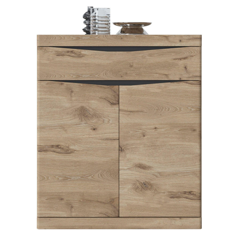 SCHUHKOMMODE Twist Eiche Viking / anthrazit 86 / 40 / 102cm - Eichefarben/Anthrazit, Holz/Holzwerkstoff (86/102/40cm) - Feldmann-Wohnen