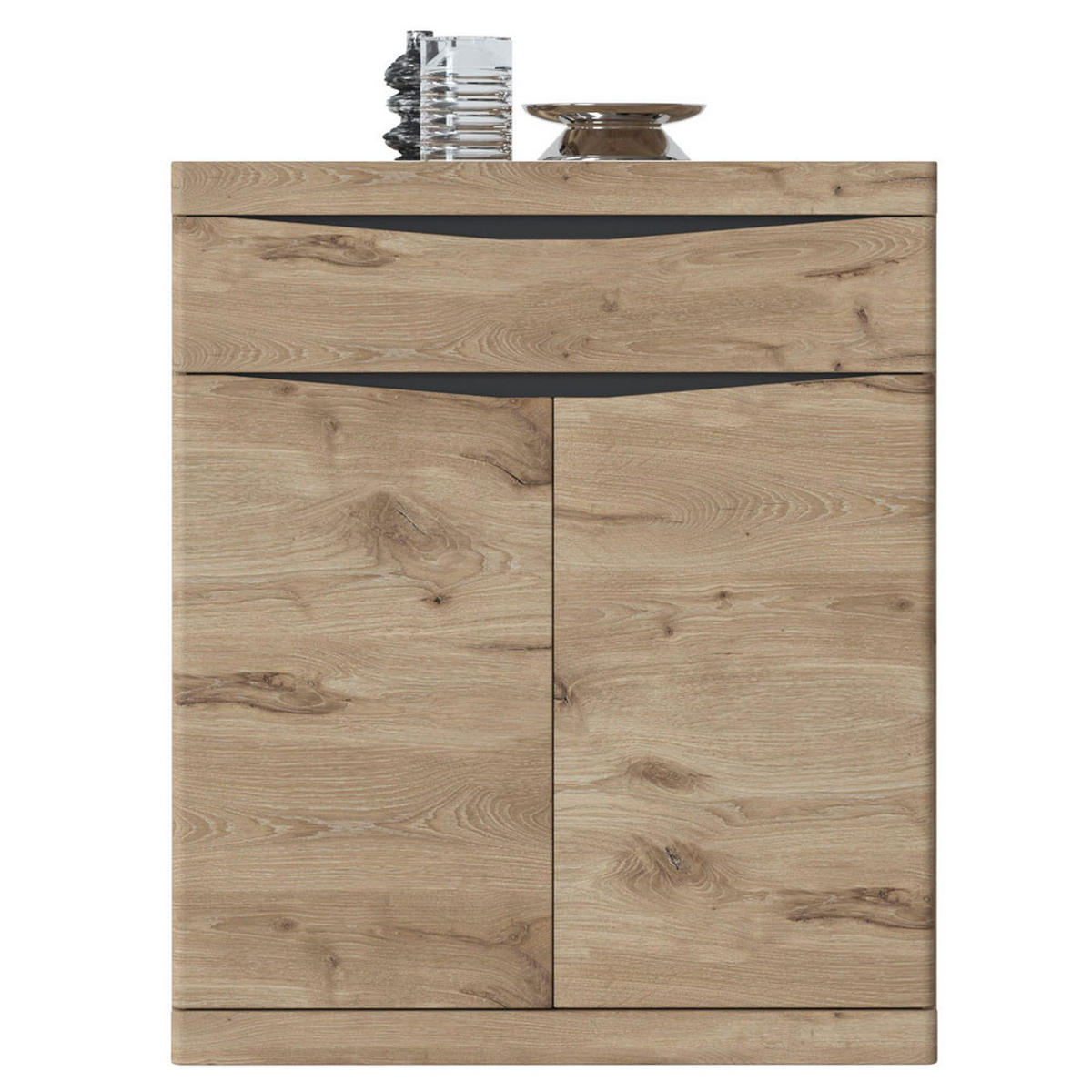 SCHUHKOMMODE Twist Eiche Viking / anthrazit 86 / 40 / 102cm - Eichefarben/Anthrazit, Holz/Holzwerkstoff (86/102/40cm) - Feldmann-Wohnen