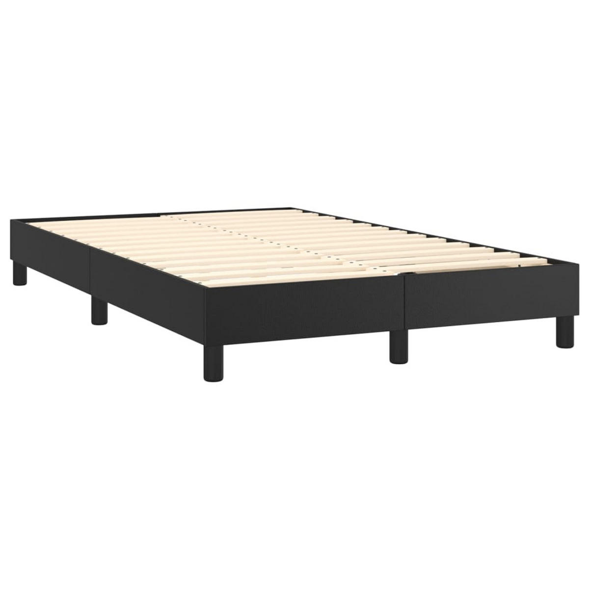 BOXSPRINGBETT MIT MATRATZE & LED SCHWARZ 120X200 CM KUNSTLEDER - Schwarz, Leder/Holz - vidaXL