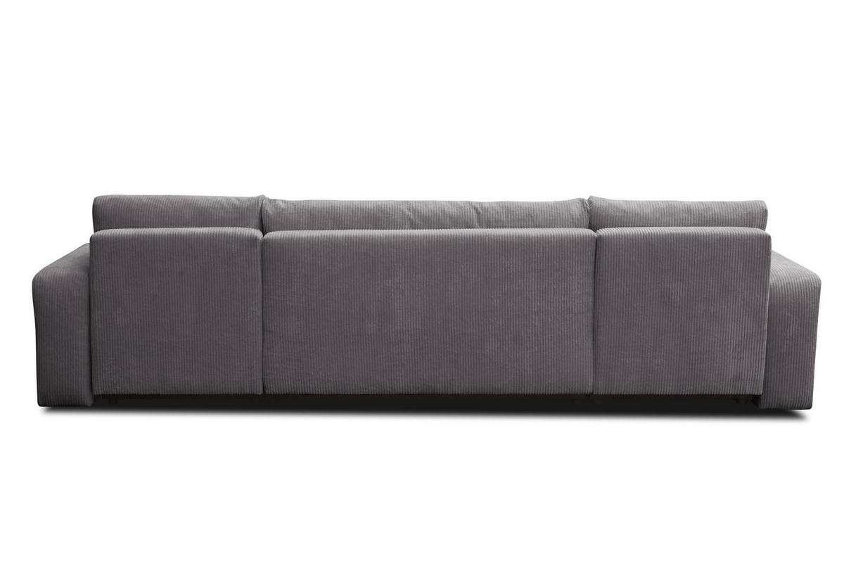 WOHNLANDSCHAFT LUNA U-FORM mit Schlaffunktion und Bettkasten (Dunkelgrau) - Dunkelgrau, Textil (312/83/142cm) - VENASI MÖBEL