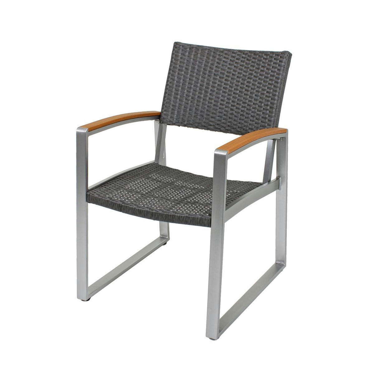 GARTEN-SITZGRUPPE Andy 5-teilig Kunststoffgeflecht - Hellbraun, Kunststoff - DELUKE