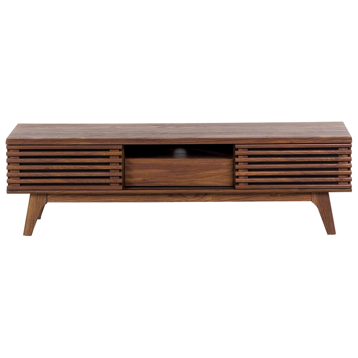 TV-MÖBEL Dunkelbraun DETROIT 35/149/44 cm - Dunkelbraun, Holzwerkstoff (149/44/35cm) - Beliani