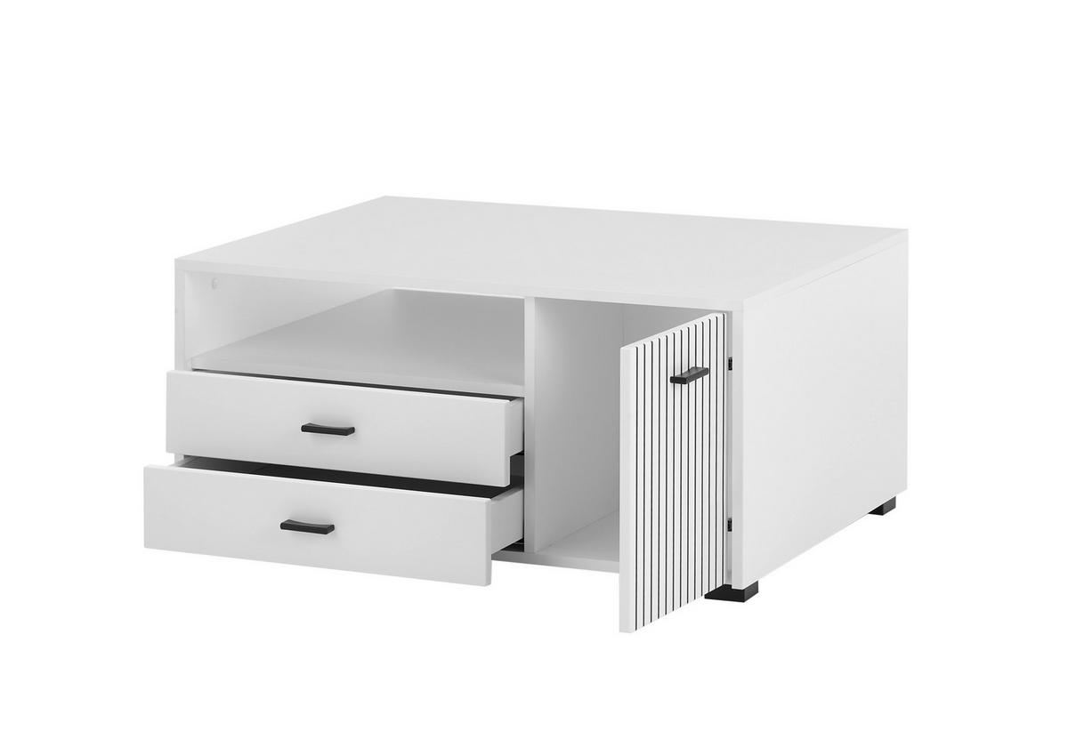 COUCHTISCH M17 Weiß Matt & Schwarz 90/43/70 cm - Weiß, Holzwerkstoff (70/90/43cm) - Livojo