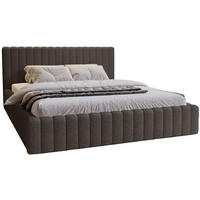 POLSTERBETT 140x200 Billo mit Bettkasten, Boucle Dunkelgrau - Dunkelgrau, Holz/Textil (140/200cm) - Emporius