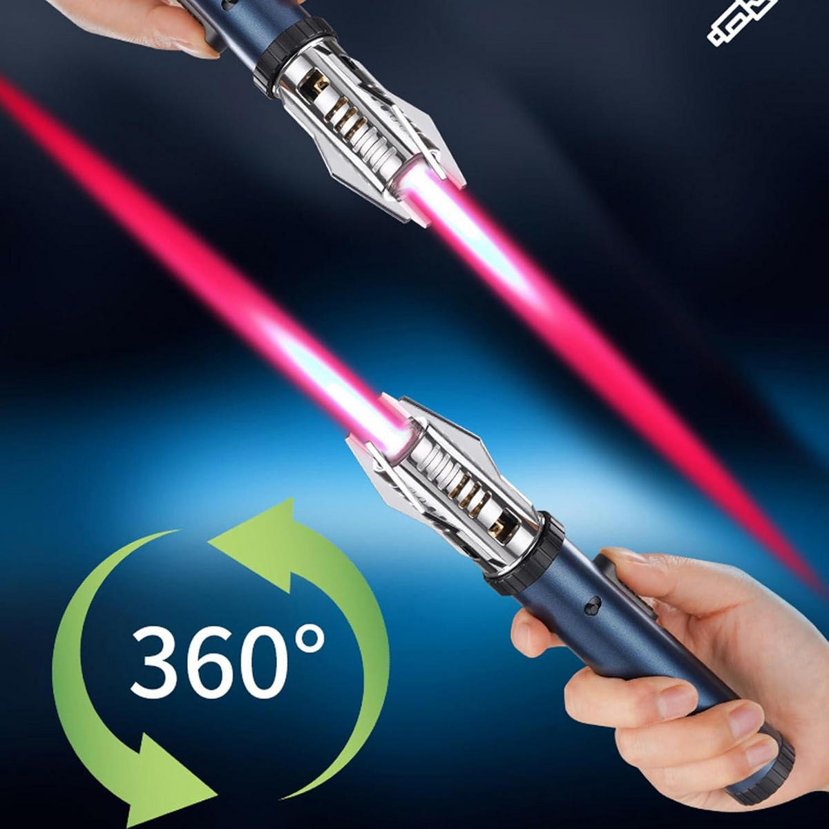 STABFEUERZEUG Jetflamme Grün Nachfüllbar Einstellbar Winddicht - Multicolor, Metall (2.8/2.8/20cm)