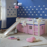 HOCHBETT mit Rutsche 90/200 cm Rosa - Weiß/Rosa, Holz - Homestyle4u