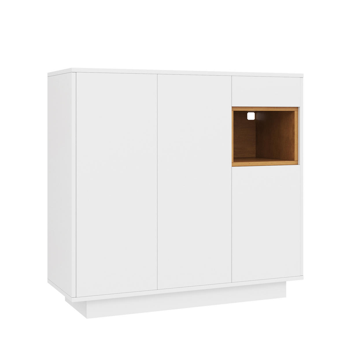 SCHUHSCHRANK mit LED 105 x 39,5 x 100,5 cm Weiß Natur - Weiß, Holzwerkstoff (38.5/100.5/105cm) - Beauniv