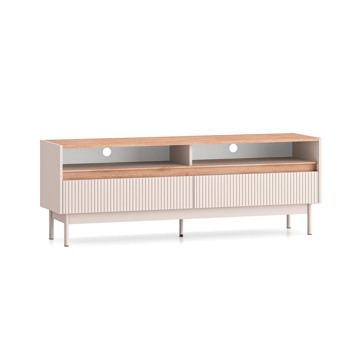 TV-MÖBEL Connie Kaschmir und Holz - Beige, Holzwerkstoff (153.8/54.9/40cm) - Petits-meubles