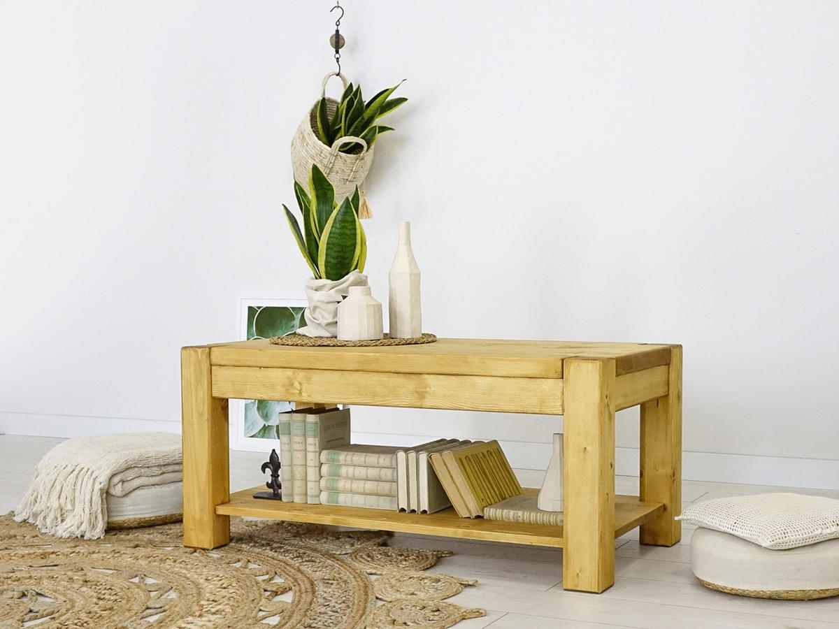 COUCHTISCH aus Massivholz Sara - Honig, Holz (50/100/45cm) - Seart