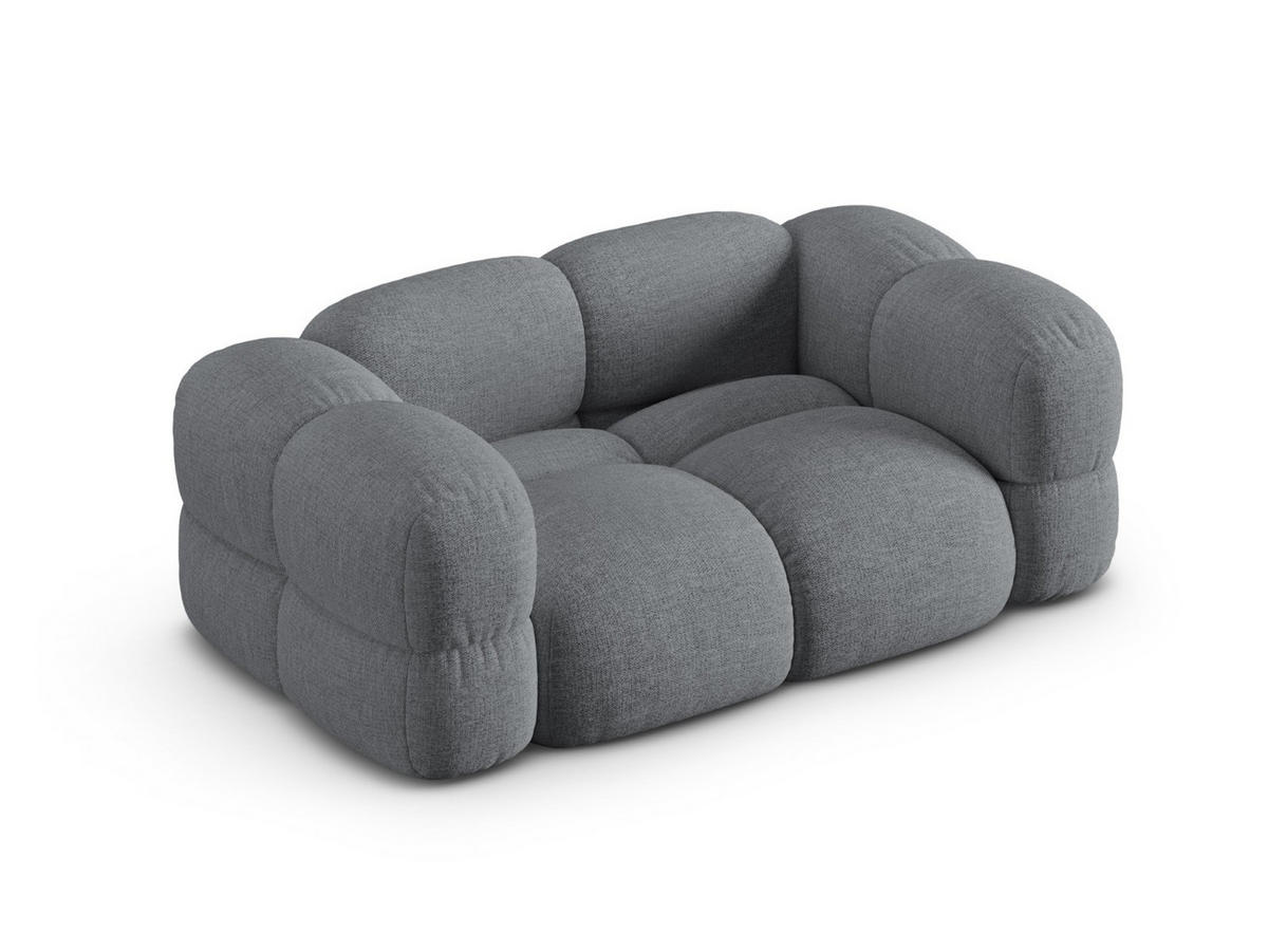SOFA Loretto aus strukturiertem Stoff grau 2 Sitzplätze - Grau, Textil (100/68/180cm) - Cosmopolitan Design