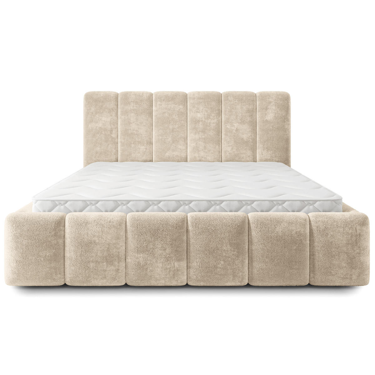 POLSTERBETT ATTORA LM 180x200 cm mit Bettkästen - Creme - Creme, Holz (180/200cm) - MASSENO