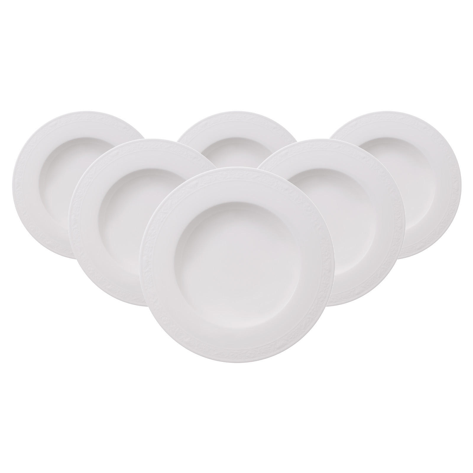 SUPPENTELLER White Pearl weiß ø 24,8 cm 6er Set - Weiß, Keramik (24.8cm) - Villeroy & Boch