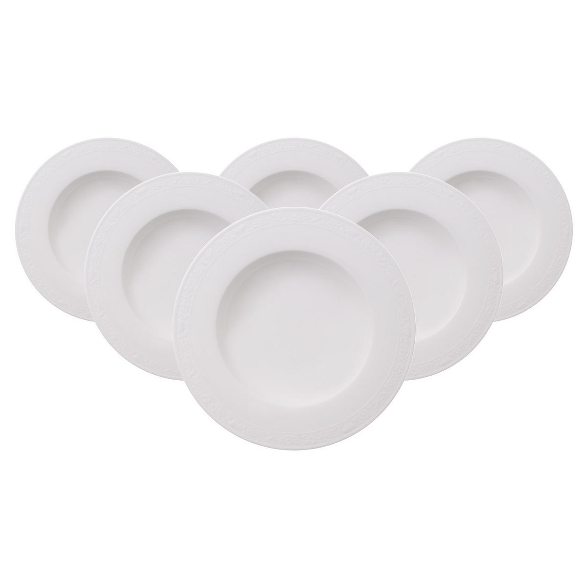 SUPPENTELLER White Pearl weiß ø 24,8 cm 6er Set - Weiß, Keramik (24.8cm) - Villeroy & Boch