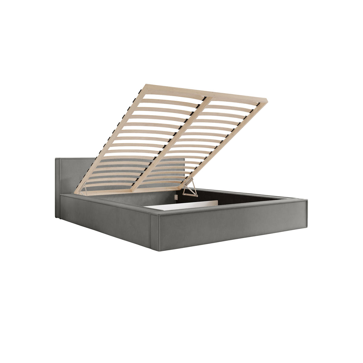 POLSTERBETT Mendocino Classic Low 140x200 cm, Grau - Dunkelgrau, Textil (140/200cm) - Fedve