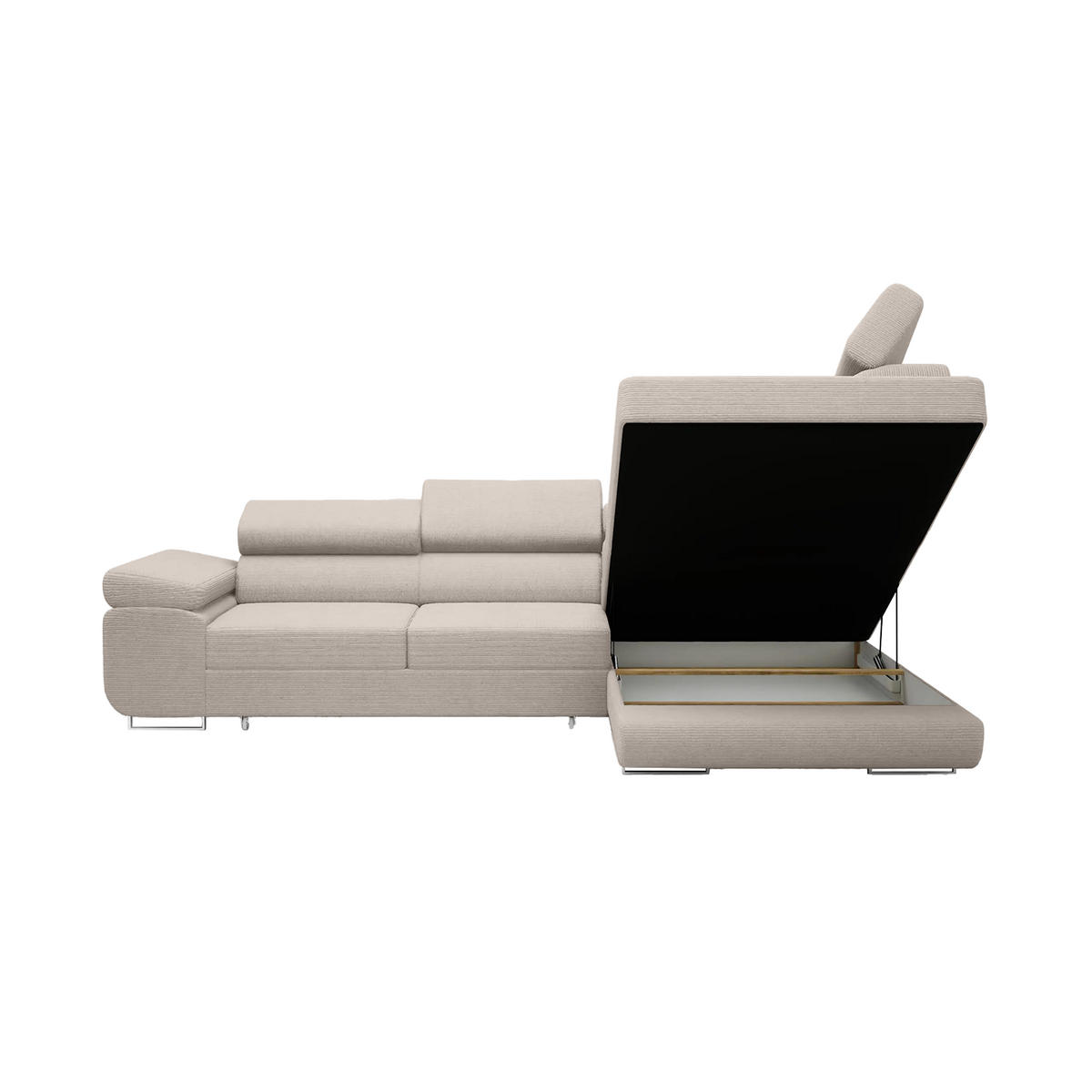 ECKSOFA Warton mit Schlaffunktion, Beige - Beige, Textil (275/202cm) - Fedve