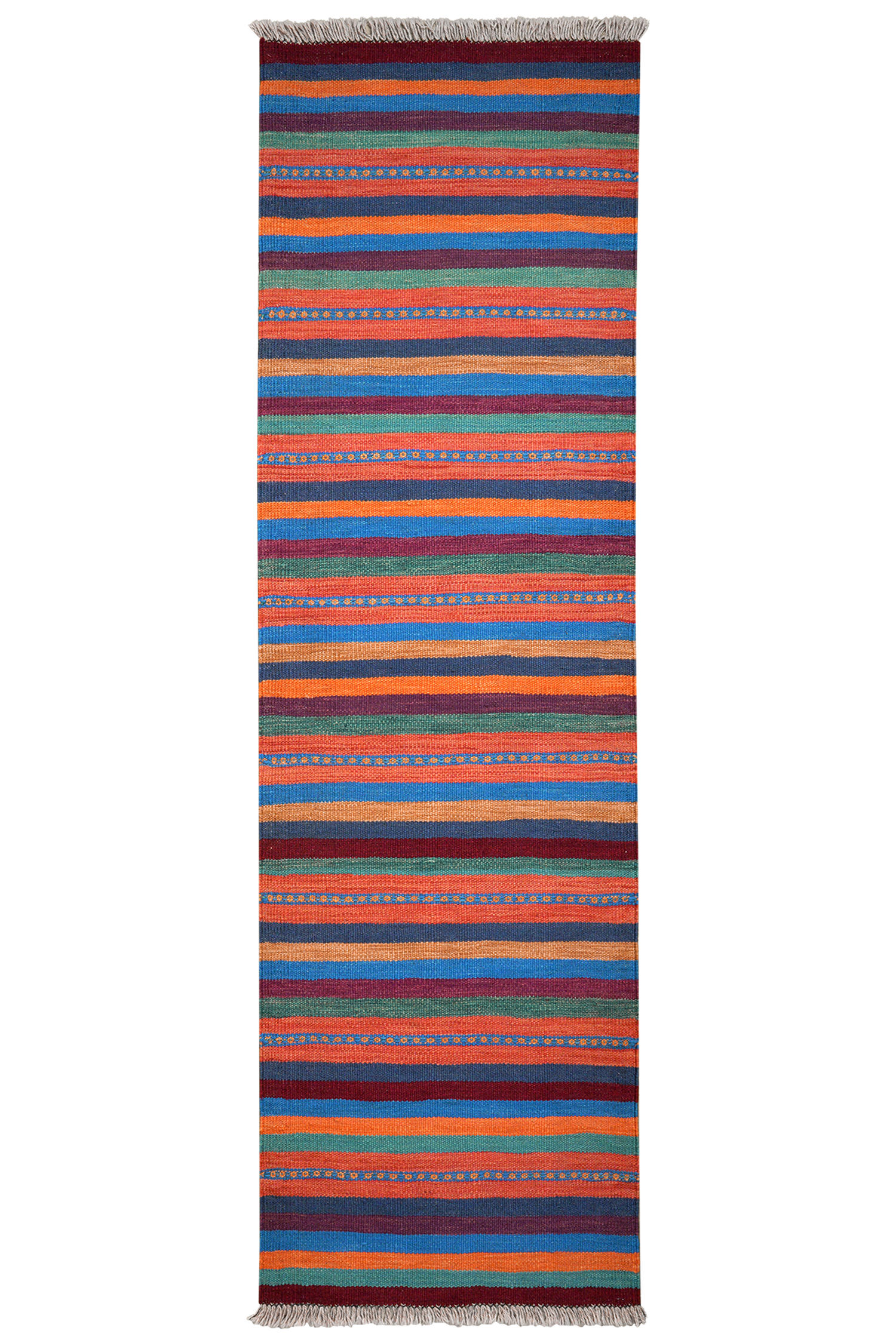HANDWEBTEPPICH Kelim Gashgai Mehrfarbig 194/57 cm Schurwolle - Multicolor, Textil (57/194cm) - Looma