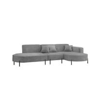 ECKSOFA Valencia - Grau, Holzwerkstoff/Textil (321/165cm) - Fun Möbel