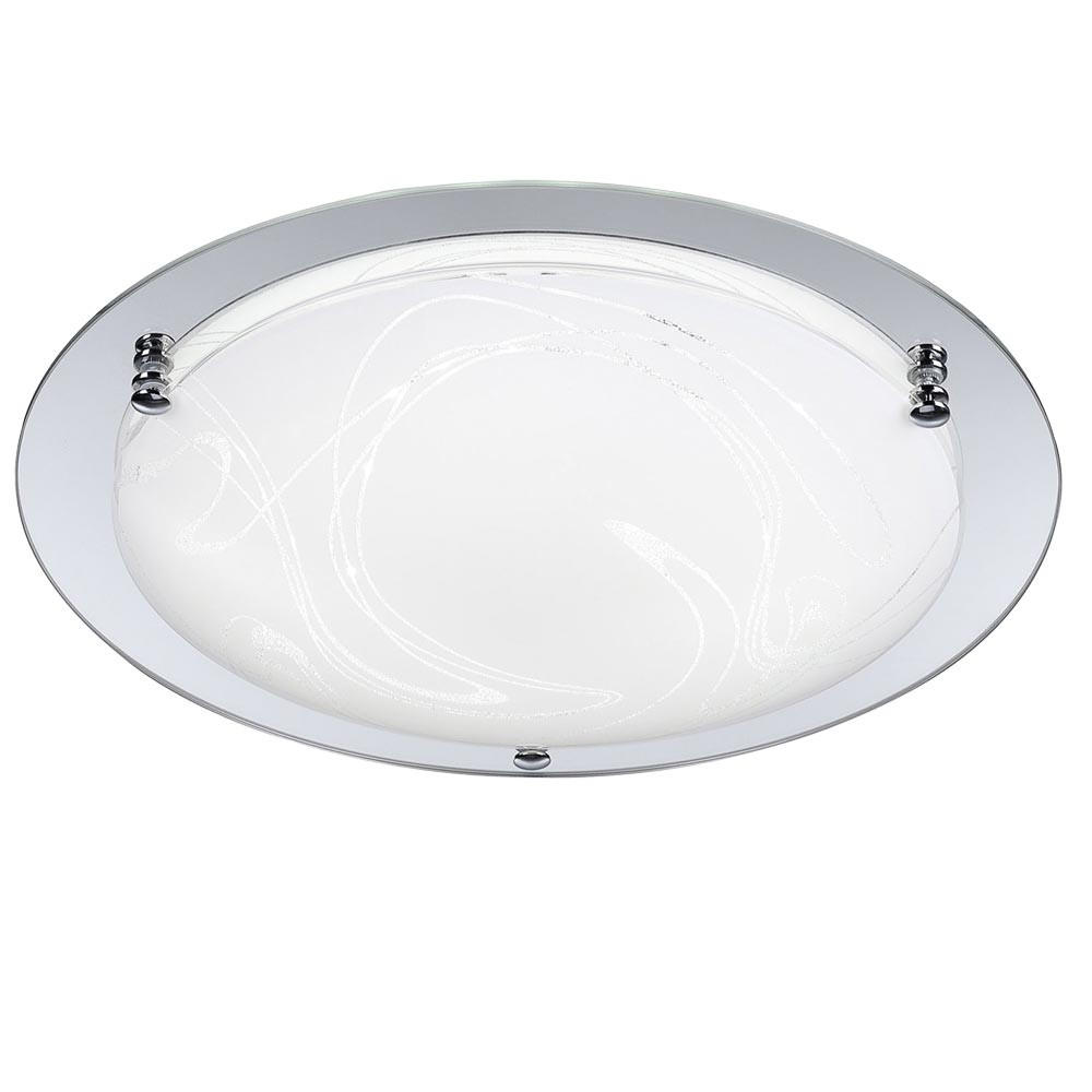 LED DECKENLEUCHTE WADA Stahl Silber - Silberfarben, Glas (41.5/41.5/10cm)