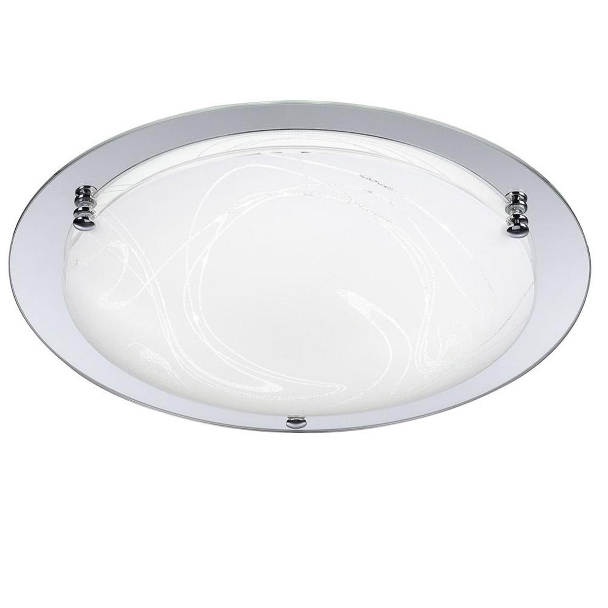 LED DECKENLEUCHTE WADA Stahl Silber - Silberfarben, Glas (41.5/41.5/10cm)