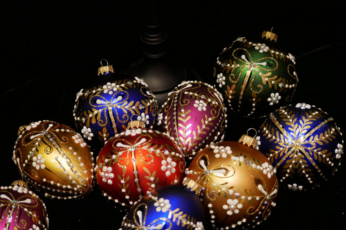 CHRISTBAUMKUGELN Sortiment Gloria Mehrfarbig 8cm (Glas / 9 Stk.) - Multicolor, Glas (6/8/6cm) - Krebs Glas Lauscha