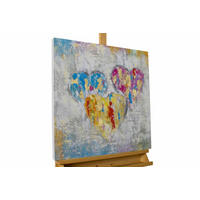 ACRYLBILD HANDGEMALT 60/60 cm - Multicolor/Grau, Holz/Textil (1.1/60cm) - KUNSTLOFT