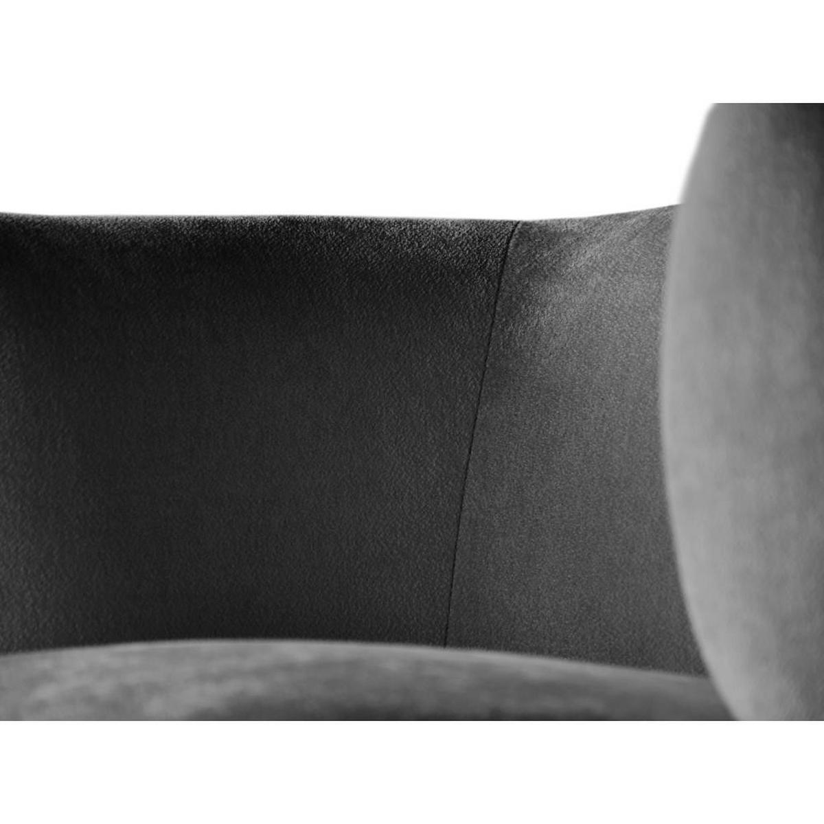 2-SITZER SOFA Nori dunkelgrau velour - Dunkelgrau/Schwarz, Kunststoff/Textil (150/68/72cm) - Beautysofa
