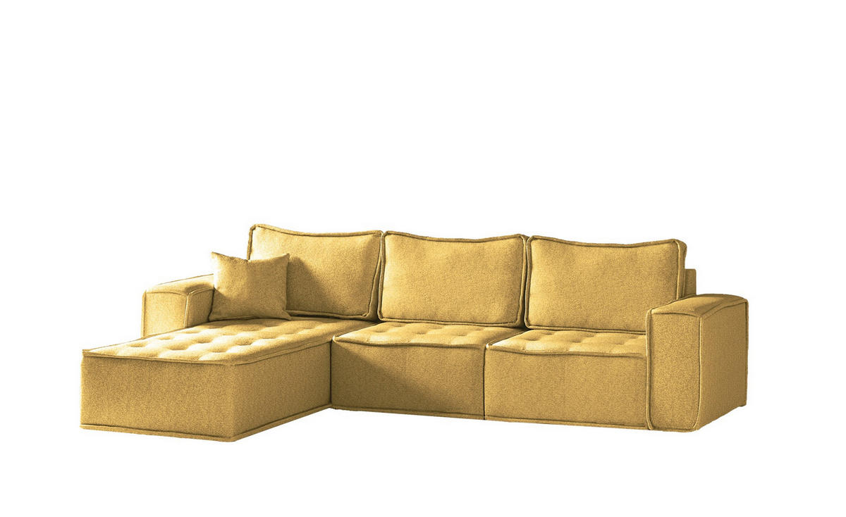 ECKSOFA Sande In Raven - Gelb, Holzwerkstoff/Textil (292/192cm) - Fun Möbel