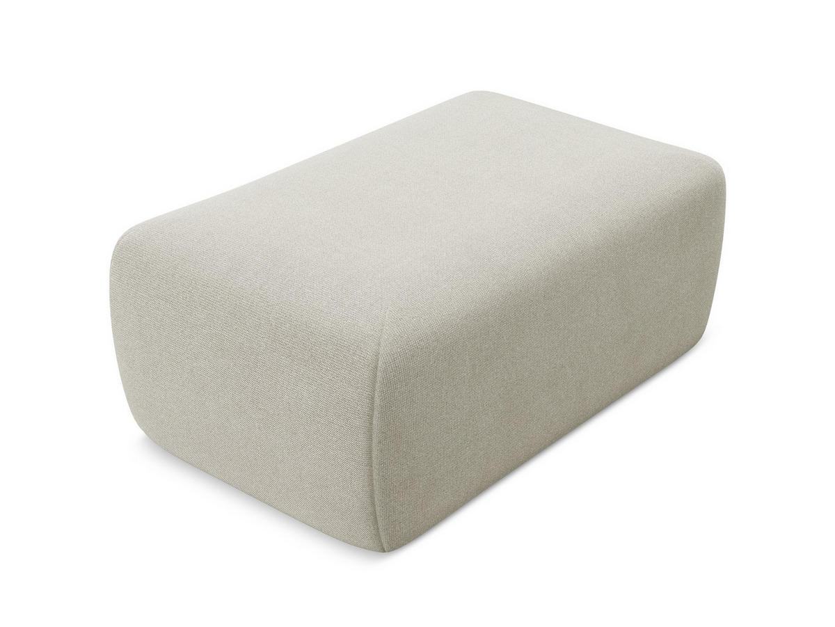 POUF Strukturstoff Stoff Beige - Beige/Creme, Kunststoff/Textil (102/40/62cm) - Makamii