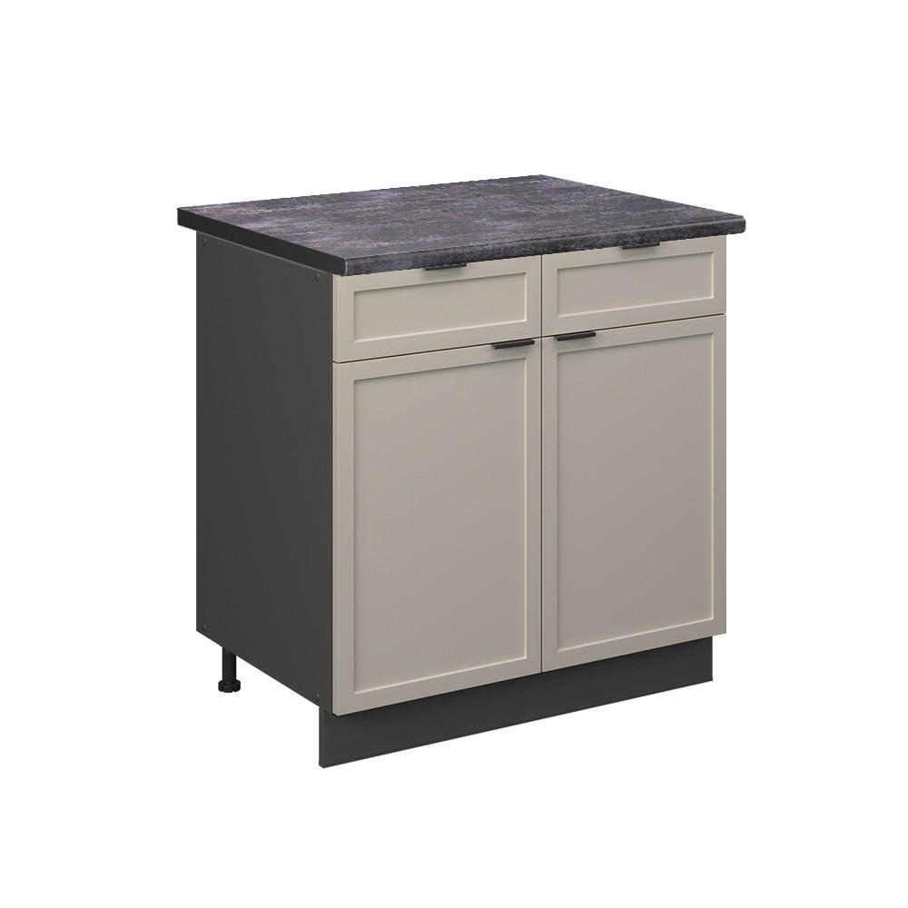 KÜCHENUNTERSCHRANK Fame-Line GrauBeige 80 cm, AP Anthrazit - Anthrazit/Grau, Holzwerkstoff (80/82/60cm) - Vicco