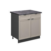 KÜCHENUNTERSCHRANK Fame-Line GrauBeige 80 cm, AP Anthrazit - Anthrazit/Grau, Holzwerkstoff (80/82/60cm) - Vicco