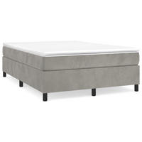 BOXBETTGESTELL Hellgrau 140/200 Cm Samt - Hellgrau, Textil (140/200cm) - vidaXL