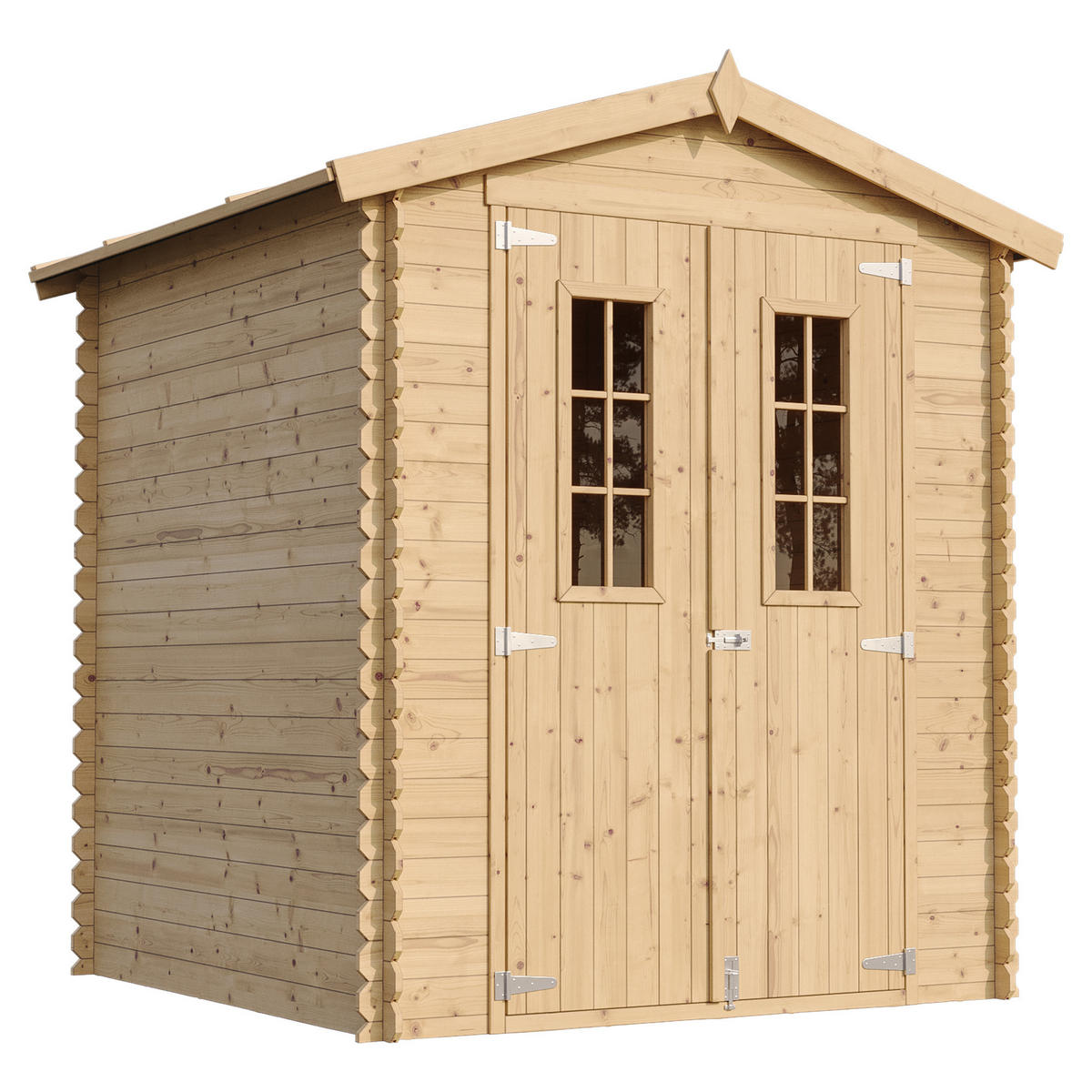 GARTENHAUS aus Holz mit Boden - B196xL186xH218 cm/ 2,82 m2 - M320C+M320G - Beige, Holz (180/224/186cm) - Timbela