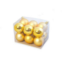WEIHNACHTSORNAMENTE 12er-Set runde Ornamente gold Mix 4 cm - Goldfarben, Kunststoff (4/4/4cm) - LAALU