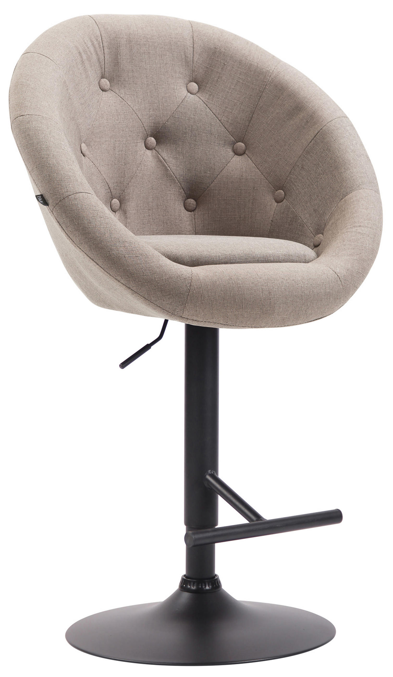 BARHOCKER Landern Stoff schwarz taupe - Taupe, Textil (65/128/57cm) - TPFLiving