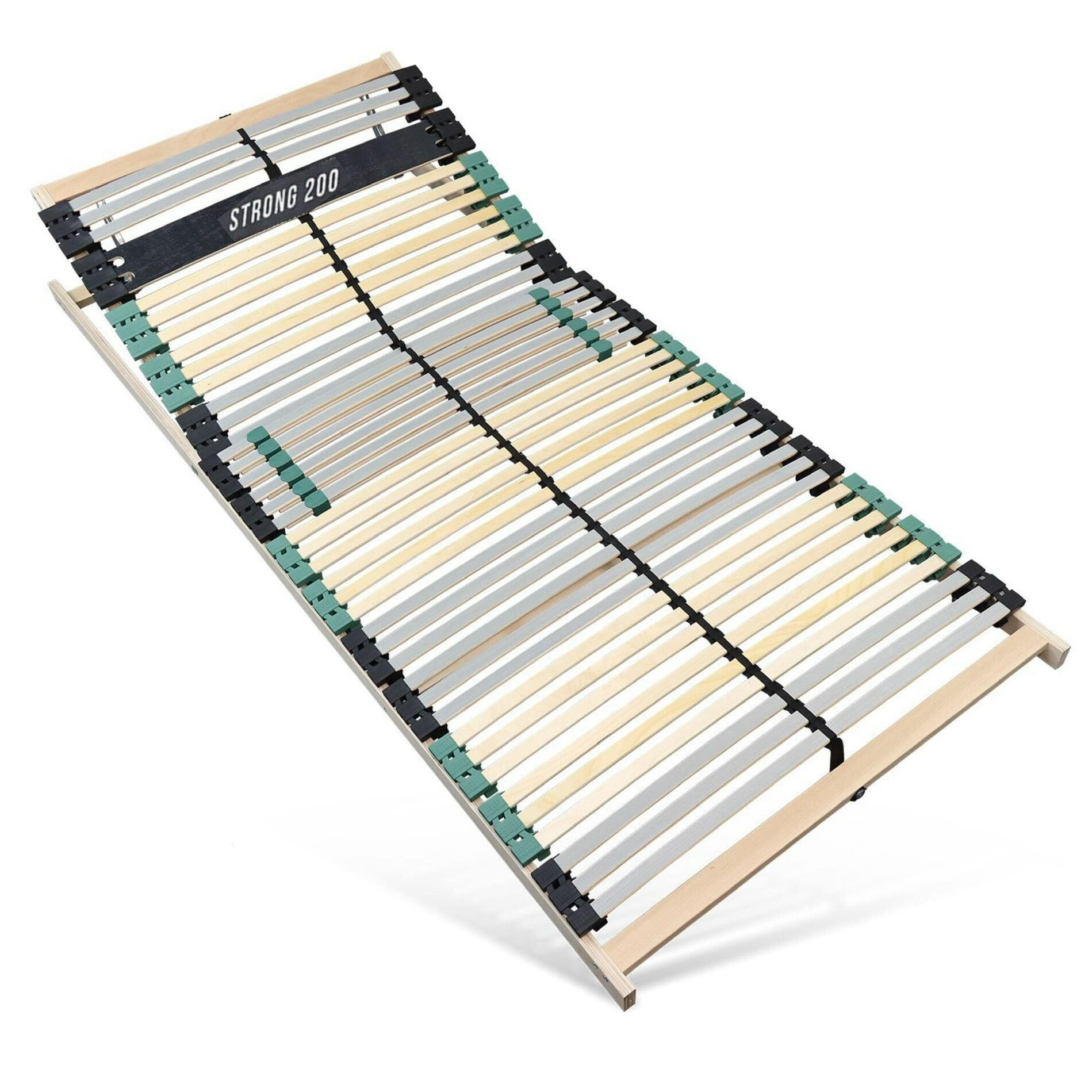 LATTENROST Premium Strong 200 - 80x200 cm, Buche, bis 200Kg belastbar 42 Latten - Braun, Holz (80/200cm) - Sleepneo