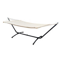 XL HÄNGEMATTE mit Gestell 310/100 cm, Beige/Schwarz - Schwarz, Metall (100/96/310cm) - Amanka
