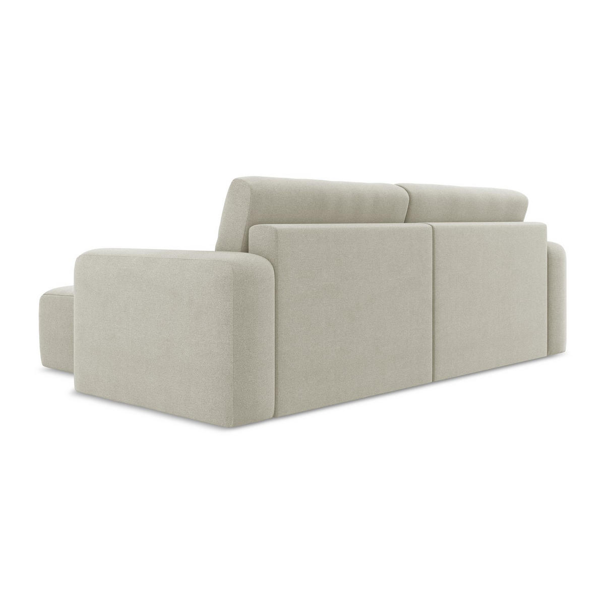 ECKSOFA mit Schlaffunktion rechts Strukturstoff Stoff Beige - Beige/Creme, Kunststoff/Textil (244/149cm) - LaMiaSofa