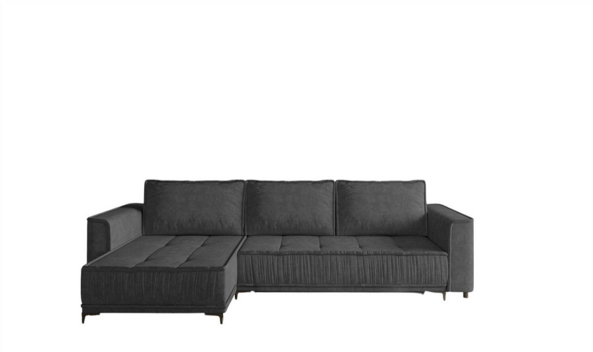 ECKSOFA Juna Mit Schlaffunktion - Dunkelgrau, Holzwerkstoff/Textil (240/140cm) - Fun Möbel