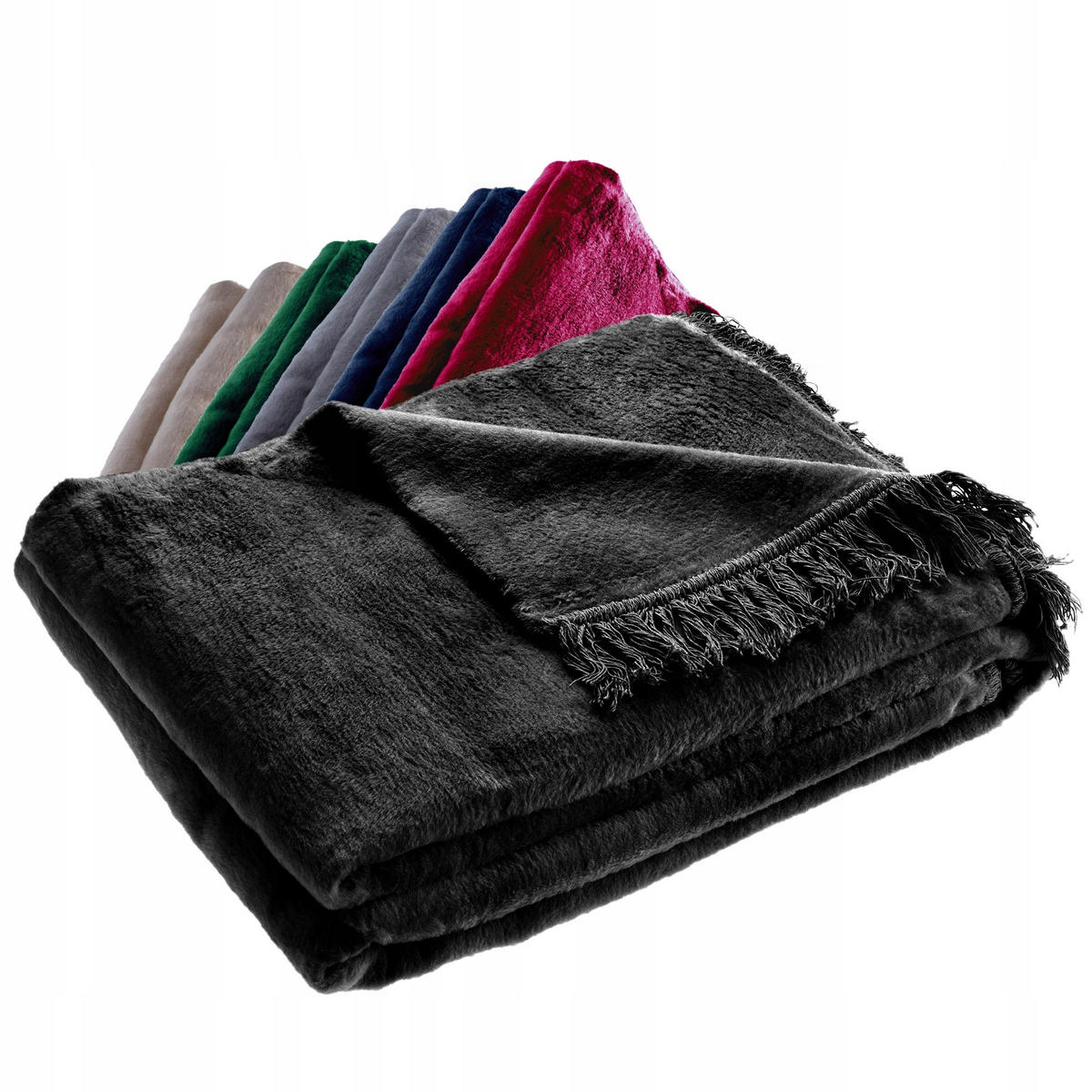 BETTDECKE, 2 x 1.5 m, Schwarz - Schwarz, Textil (150/200cm) - KADAX